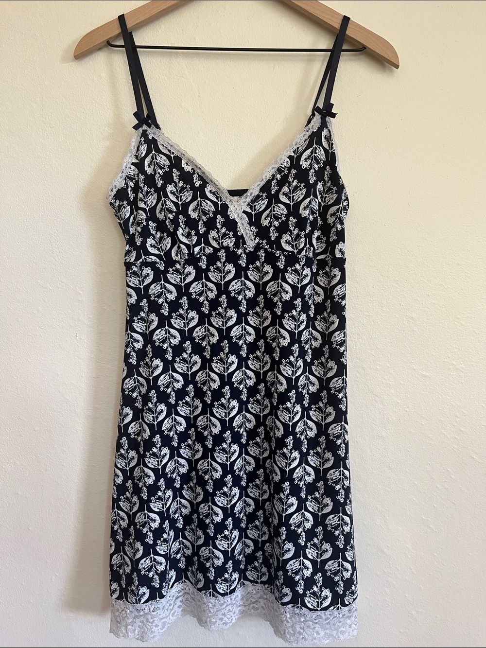 Laura Ashley  Floral Lace-Trim Chemise